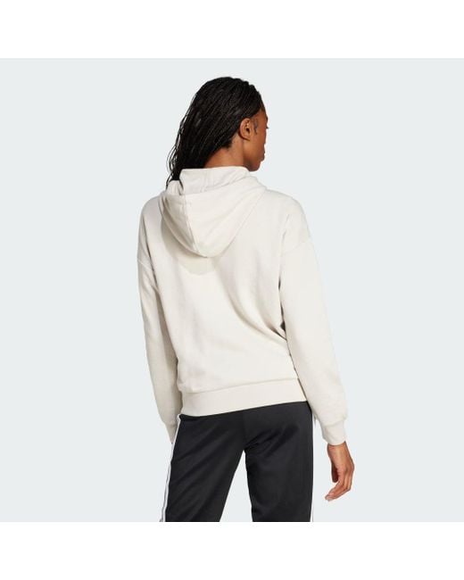 Adidas Originals White Essentials Linear Full-Zip French Terry Hoodie