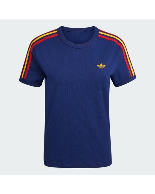 Adidas Blue 3-Stripes Slim T-Shirt