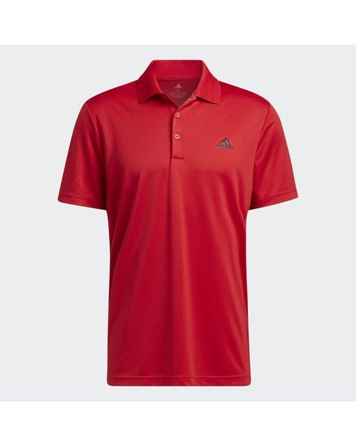 Adidas Originals Red Primegreen Golf Polo Shirt for men