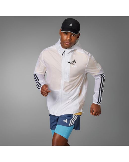 Adidas Blue Own The Run 3-stripes Jacket for men