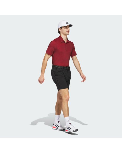 Adidas Red Ultimate365 Mini Bunker Polo Shirt for men