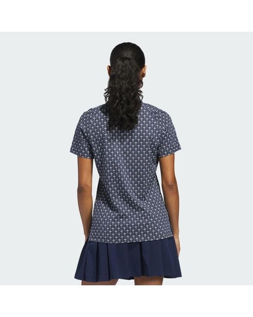 Adidas Blue Originals All Over Trefoil Polo Shirt