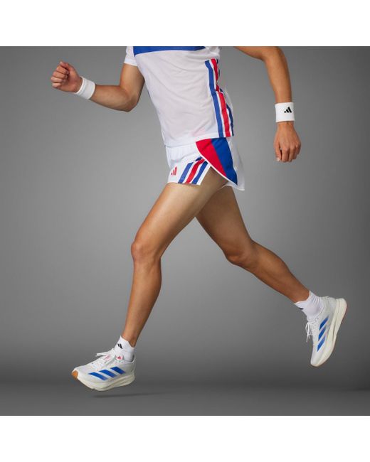 Adidas Gray Adizero Retro Running Shorts for men