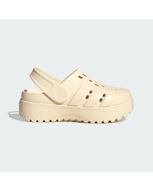 Zueco Adilette Platform Adidas de color Natural