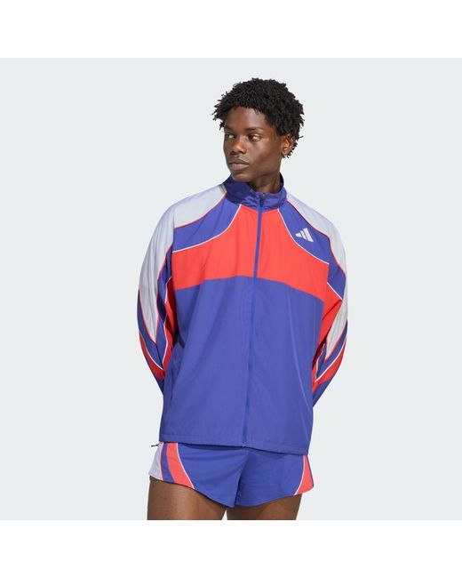 Adidas Red Adizero Archive Running Jacket for men