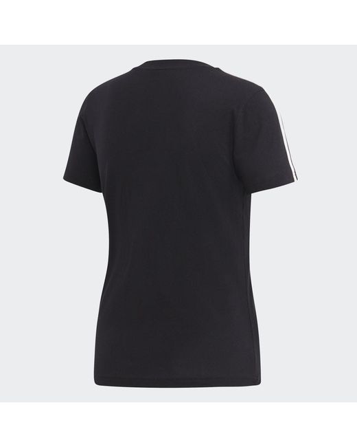 Adidas Black Essentials 3-Stripes Tee