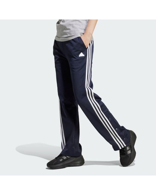 Adidas Blue Iconic Wrapping 3-Streifen Snap Trainingshose