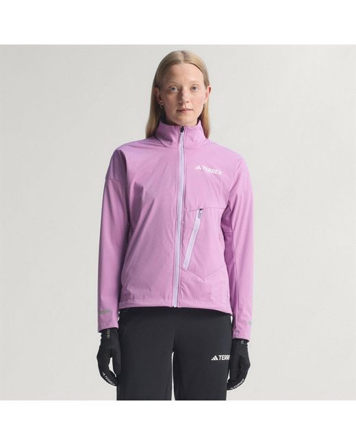 Adidas Purple Terrex Xperior Cross-Country Ski Softshell Jacket