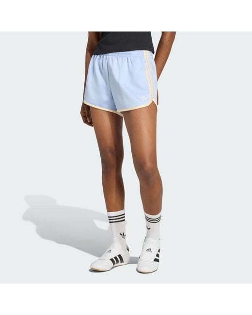 Adidas Blue Satin 3S Sprinter Short