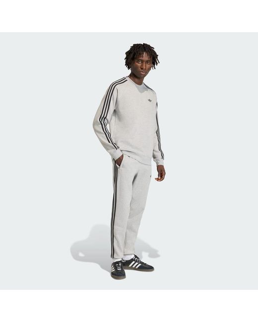 Adidas Gray 3-Stripes Sweatpants for men
