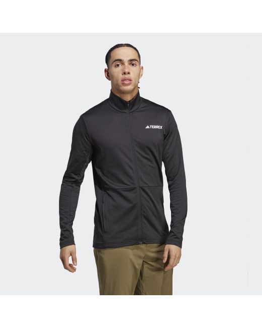 Adidas Black Terrex Multi Full-zip Fleece Jacket for men