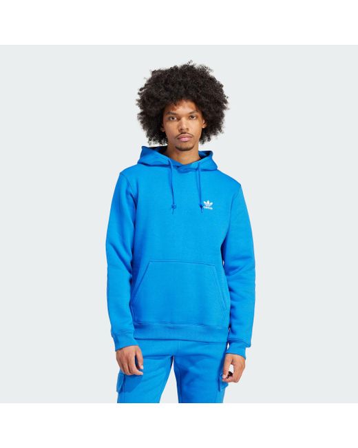 Hoodie Trefoil Essentials di Adidas in Blue da Uomo