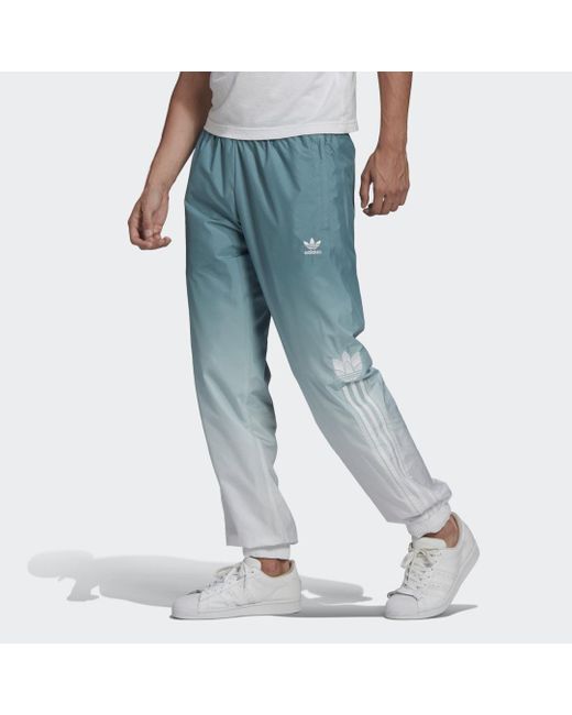 Track pants adicolor 3D Trefoil 3-Stripes Ombré di Adidas in White da Uomo