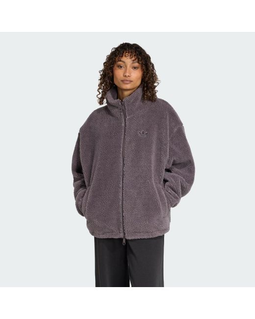 Adidas Purple Essentials Teddy Jacket