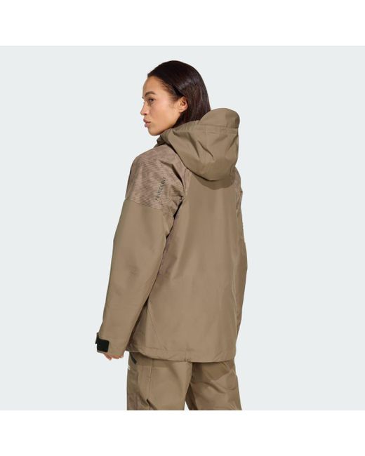 Adidas Brown Terrex Xperior Hybrid Primeknit Climaproof+ Jacket