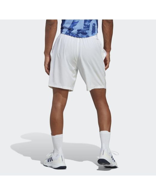 Adidas White Club Tennis Stretch Woven Shorts for men