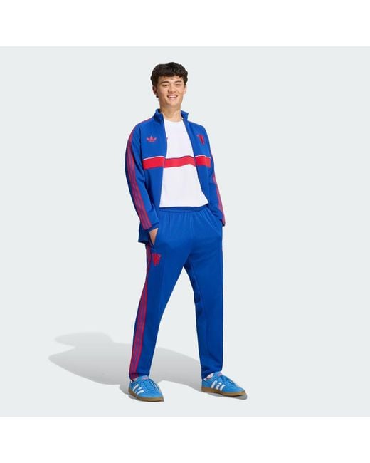 Adidas Blue Manchester United Originals Track Pants for men