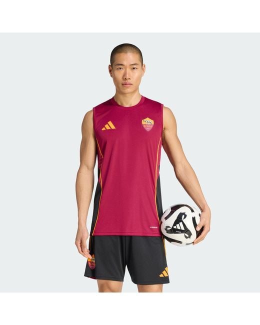 Adidas Red As Roma Tiro25 Competition Sleeveless Jersey for men