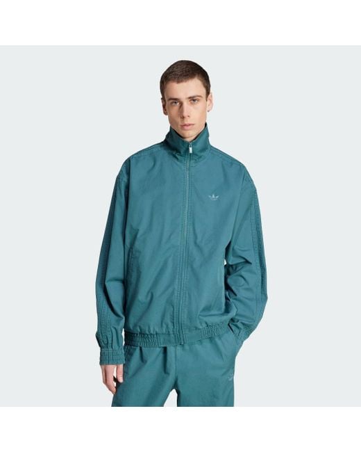 Adidas Originals Blue Woven Firebird Track Suit Jacket for men