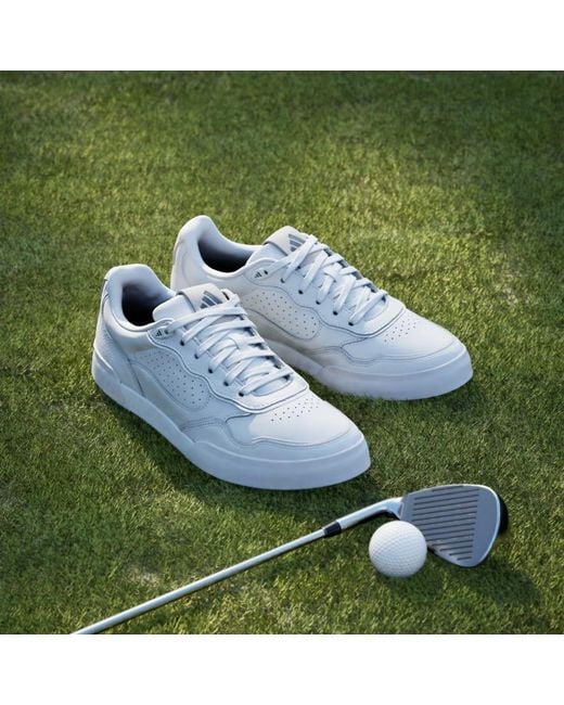 Adidas White Retrocross 25 Spikeless Golf Shoes for men
