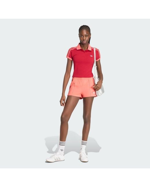 Adidas Red 3-Stripes Polo