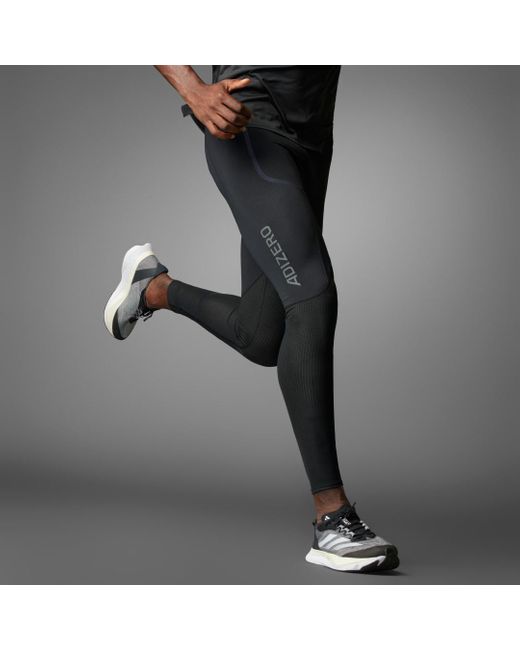 Leggings lunghi da running adizero di Adidas in Black da Uomo