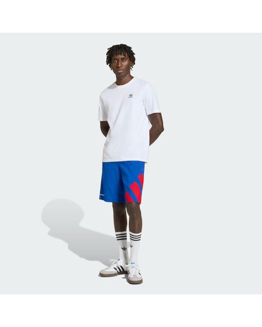 Adidas Blue Adicolor Blocked Shorts for men