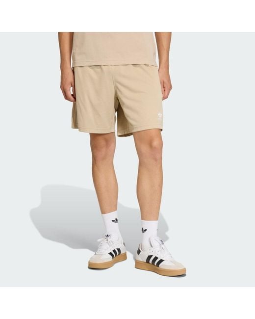 Adidas Natural Trefoil Essentials Mesh Shorts for men