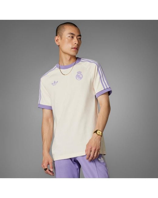 Adidas Gray Real Madrid Adicolor Classics 3-Stripes T-Shirt for men