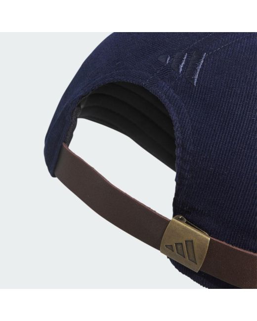Adidas Blue Leather Cord Corduroy Cap for men