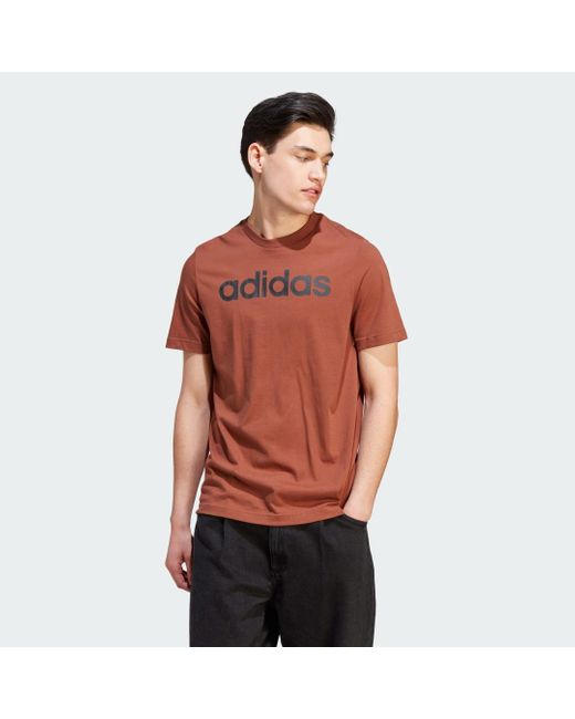 Adidas Essentials Single Jersey Linear Embroidered Logo T-Shirt for men