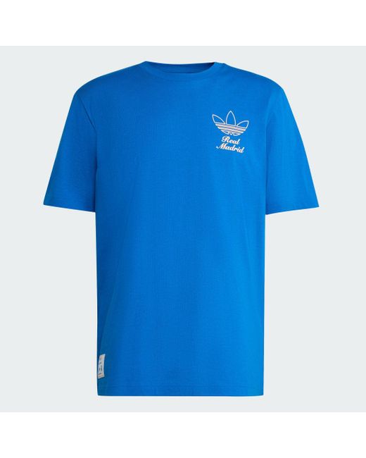 T-Shirt Con Le Icone Della Terrazza Del Real Madrid di Adidas in Blue da Uomo
