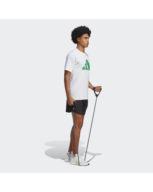 Adidas White Train Essentials Feelready Logo Training T-shirt for men