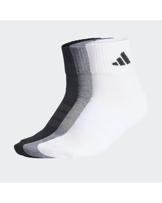 Adidas White Cushioned Sportswear Ankle Socks 3 Pair Pack