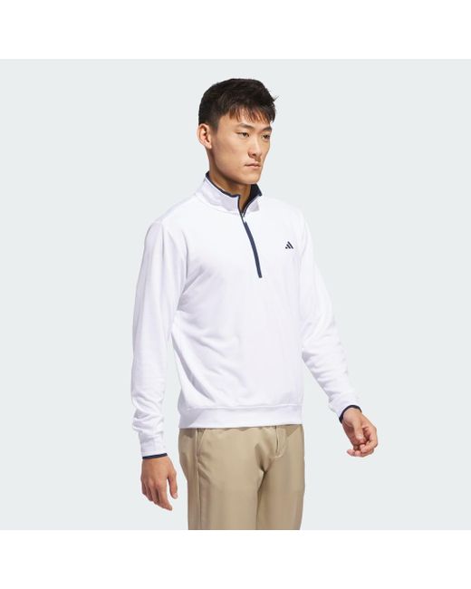 Adidas White Lightweight Half-Zip Top for men