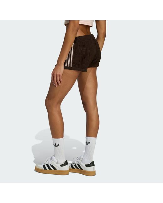 Adidas Brown Knitted Crochet Shorts