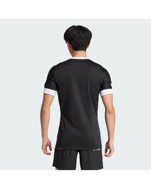 Adidas Black 3-Stripes Fitted Jersey for men