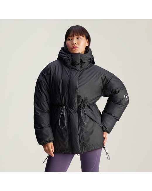 Giacca Imbottita By Stella Mccartney Reversible Mid-Length Winter di Adidas By Stella McCartney in Black