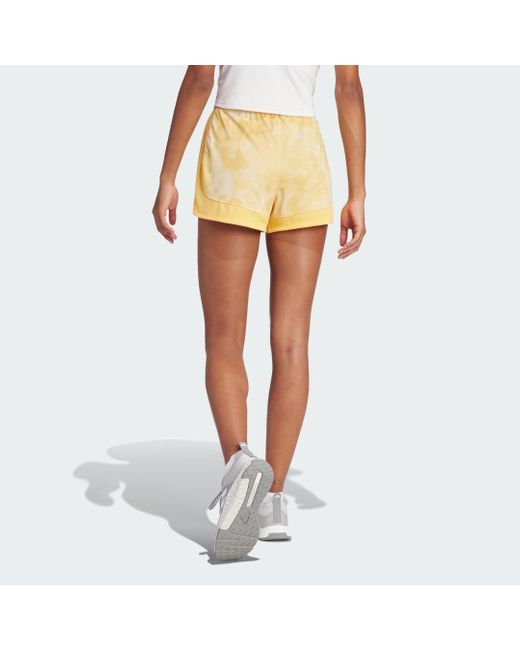 Adidas Orange Pacer Essentials Aop Flower Tie-dye Knit Shorts