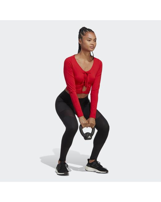 Adidas Red Training Dance Long-sleeve Top