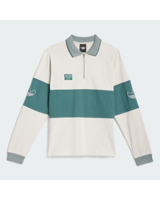 Adidas Green Shmoofoil Heavyweight Rugby Long Sleeve Shirt