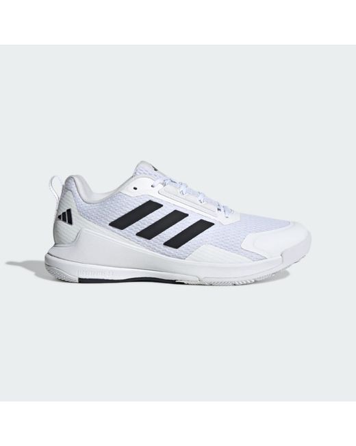 Adidas White Novaflight 2 Indoor Shoes for men
