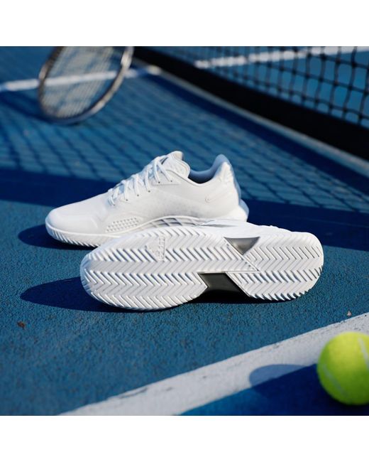 Adidas White Tennis Defiant Speed 2 Tennis Shoes Id5695 for men