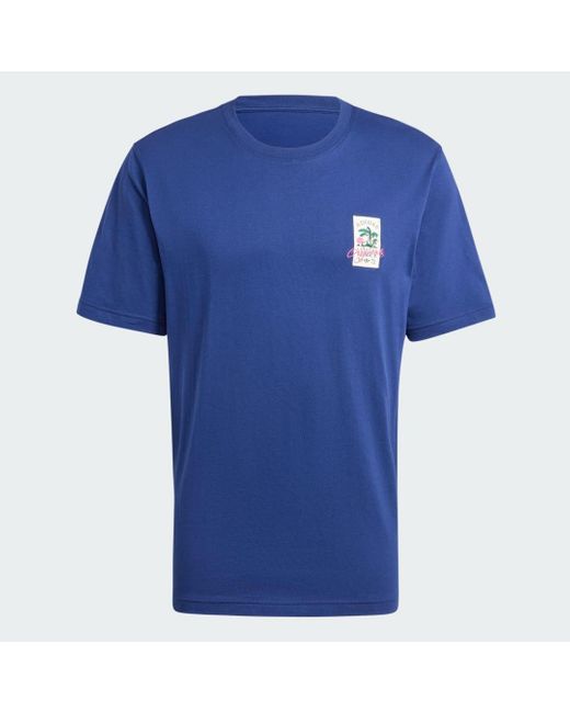 Adidas Blue Originals Leisure League Badge T-Shirt for men