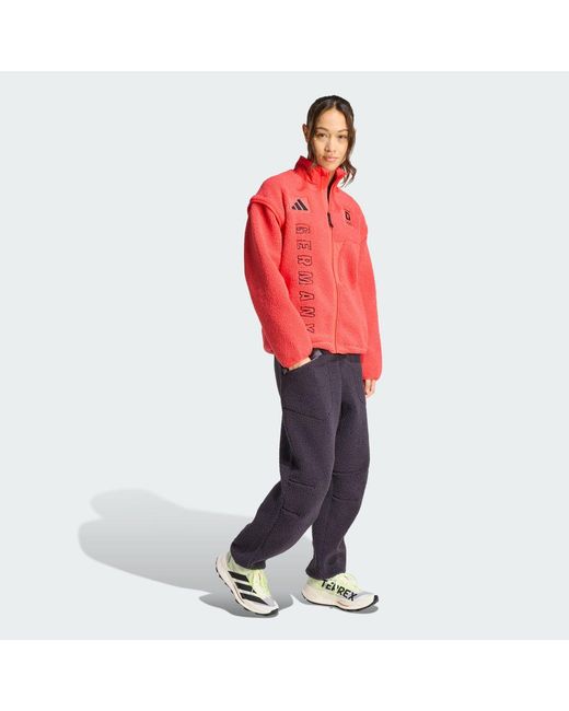Adidas Blue Germany High Pile Fleece Tracksuit Bottoms