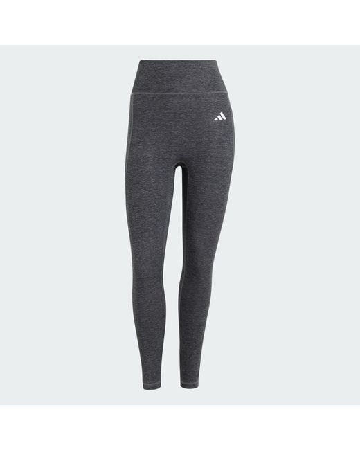 Adidas Blue Optime Essentials Workout Heather 7/8 Leggings
