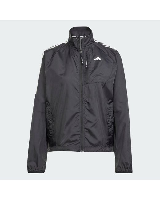 Adidas Black Own The Run 3-Stripes Packable Jacket