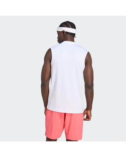 Adidas White Club Tennis Climacool Tank Top for men