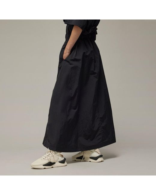 Adidas Black Y-3 Crinkle Nylon Skirt