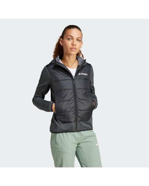 Adidas Black Terrex Multi Hybrid Insulated Hooded Jacket